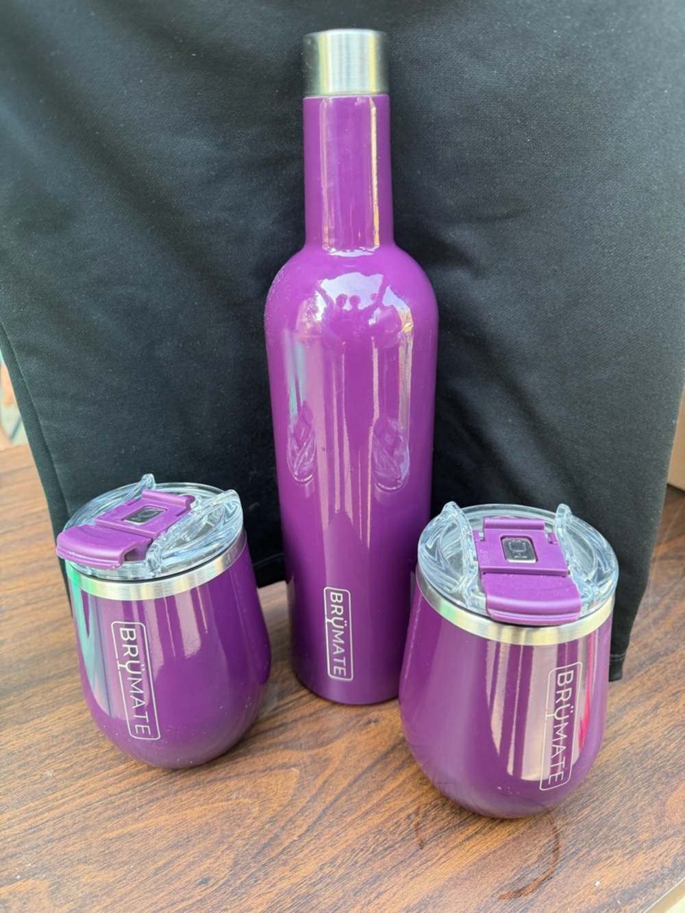Brumate-Purple Insulated Wine Bottle and 2 Stemless Tumblers Set